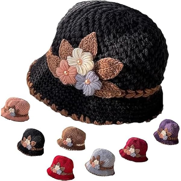 ★2025SS新作★WKNDRS★FLORAL KNIT BUCKET HAT MUSINSA | WKNDRS FLORAL KNIT BUCKET HAT (BLACK)