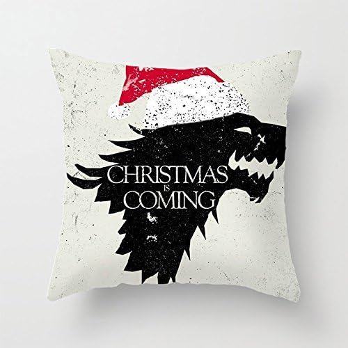 Heavyxias 18"x18" Christmas Is Coming Decorative Throw Pillow Case Cushion Cover
