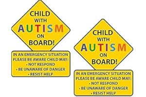 2 pcs Child with Autism Awareness - 5 inches - Car Truck Decal Sticker. Alert Responders by STICKY DUDE