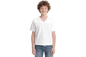 pod4soccer Football Jersey Blank Mesh Hip Hop Short Sleeve Shirt Plain Practice Sport Uniform Gift for Youth S~XL