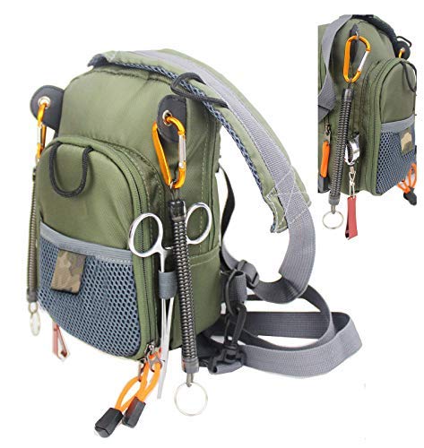 Kylebooker Fly Fishing Chest Bag Lightweight Waist Pack (Army Green)