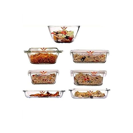 Femora Microwave Borosilicate Glass Kitchen Set (White)