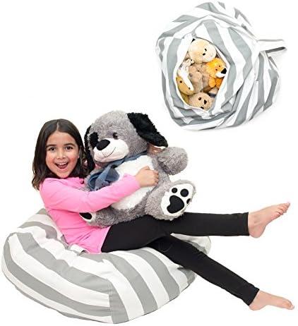 Lonnadi Toy Storage Bean Bag - LARGE - Stuffed Animal Storage Bean Bag Chair - Multi-Purpose Home Storage Solution