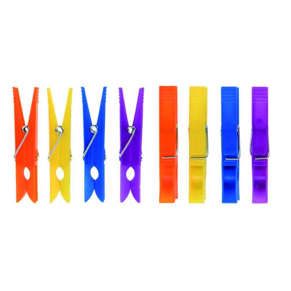 Elliott Plastic Pegs with Metal Spring, Assorted Colours, 50 Pack, Everyday Laundry Essential
