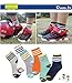 Queen-Ks Unisex-Kids Boys and Girls Three Bars Toddler Striped Contrast Crew Cotton Socks Non Slip Sports 6 Pairs 3t
