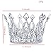 FUMUD Imperial Medieval 3.9inch Crowns Full Rould Gold/Silver Tiaras For Women Clear Crystal Pageant Party Costumes Diadem Hair Jewelry (Silver ) by FUMUD Jewelry