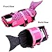 Queenmore Dog Life Jacket Ripstop Shark Dog Safety Vest Adjustable Preserver with High Buoyancy and Durable Rescue Handle for Small,Medium,Large Dogs, Pink Fish Large