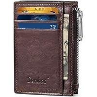 Senbos Mens Wallet RFID Credit Card Holder Front Pocket Minimalist Genuine Cowhide Leather Wallets for Men & Women for Father