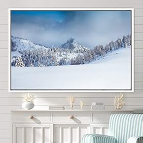 signwin Framed Canvas Wall Art Foggy Mountains Aerial...