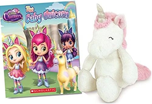 Carter's Unicorn Stuffed Animal Beanbag 10" with Little Charmers Baby Unicorn Book Book Bundle - Christmas Gift Set for Girls