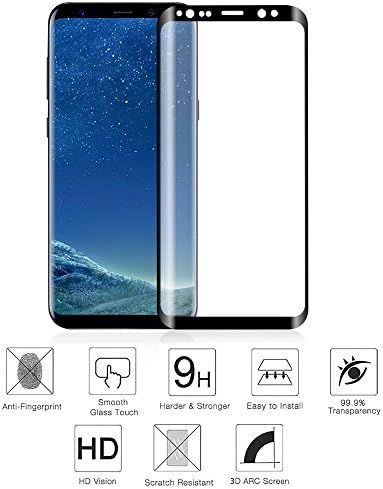 Galaxy S9plus Screen Protector Tempered Glass Strong Glue Full Covered Screen Guard For Samsung S9+ (Black)