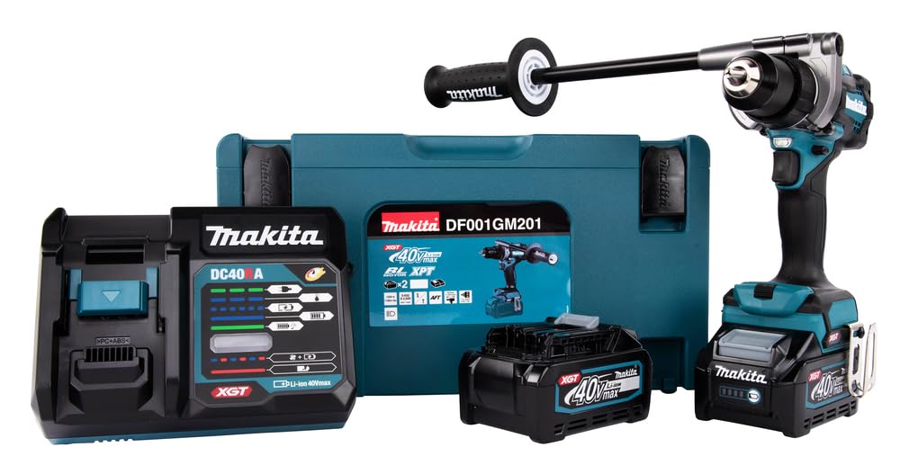 Makita DF001GD201 Akku-Bohrschrauber 40V max. / 2,5 Ah, 2 Akkus + Ladegerät im MAKPAC