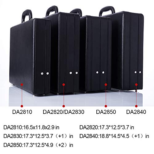Feixueer Vintage Leather Men's Briefcase - Hardshell Attaché Case With Combination Lock, Black