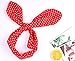Farochy Red Bow Cotton Headband Red Polka Dot Headband Retro Bowknot Headband Double Wide Headwrap for Women and Girls