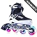 PAPAISON Adjustable Inline Skates for Kids and Adults with Full Light Up LED Wheels, Outdoor Blades Roller Skates for Girls and Boys, Men and Women