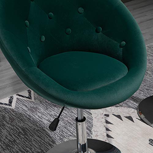 Modern Makeup Vanity Chair Round Tufted Swivel Accent Chair with