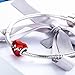 XingYue 925 Sterling Silver Heartbeat Charm Bead Red Enamel Love Heart Charm Love In My Heart Knot Charm Beads (Heart red enamel charm)