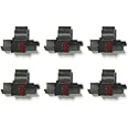 (6 Pack) COMPUMATIC Compatible/Replacement Calculator Ink Roller, Black/Red IR-40T, for Casio HR-300RC HR-200RC HR-170RC HR-150RC HR-100RC HR-100TM HR-150TM and More