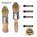 Gizmomate Chalk Paint & Wax Brush (Set of 2), New Tapered Ergonomic Design, Natural Bristles for Extra Detail and Tight Corners - Professional Furniture Round Waxing Brush