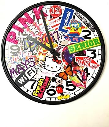 Pink 2017 Graduation Wild and Crazy Retro/Modern Logo Wall Clock