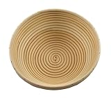 Adore Amore - 10 inch Round Banneton Bread Proofing Basket Removable Linen Cloth Liner Instructions and Recipe Included Natural Eco-Friendly Rattan Cane Brotform Large Bowl Artisan Bake Proving