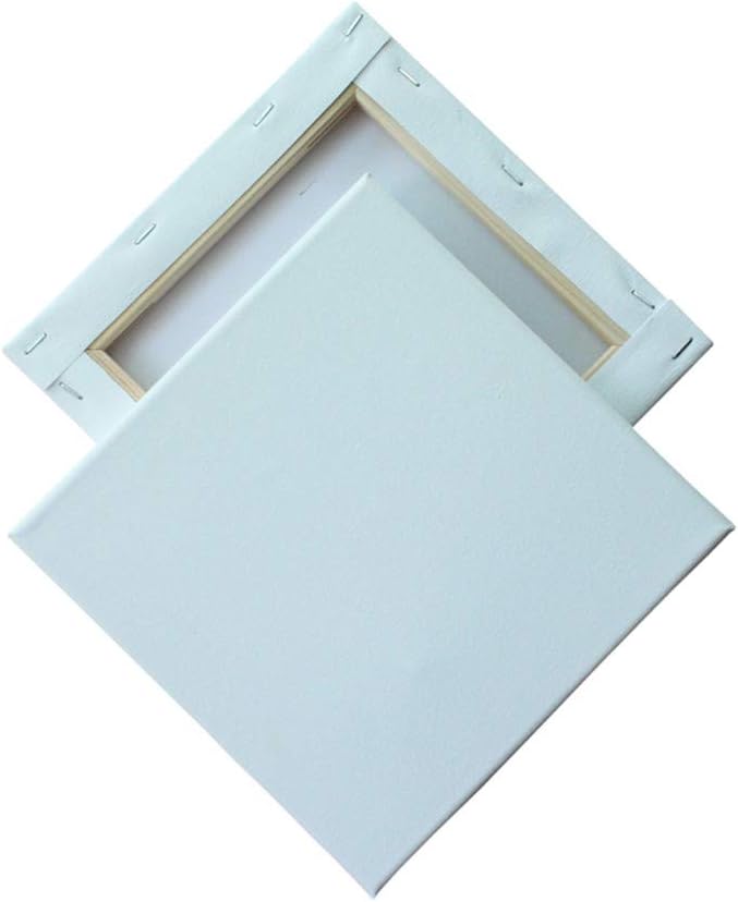 Stretched Canvas, DIY Oil Painting Canvas Mini Square Frame Home Decors - Cotton, 6×6 Inch/16×20 Inch, Canvas+Frame (6×6inch)