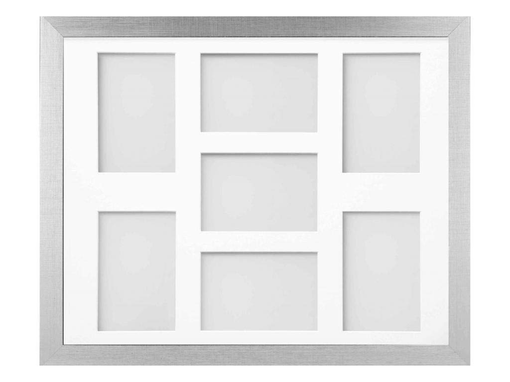 Frame Company Simpson Silver Multi Aperture Photo Frame, 20x16 for 6x4 inch (x7)