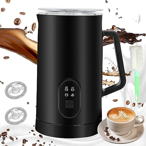 Electric Milk Frother, Yakiter 4 in 1 Milk Steamer,11.8oz/350ml Milk