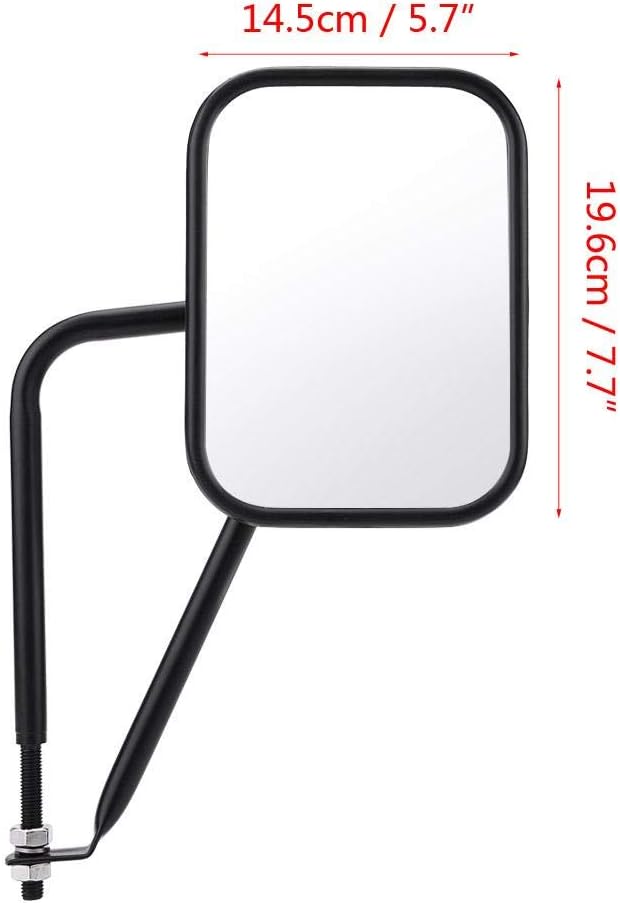 Rearview Mirror, Rectangular Door-less Shake-proof Side Rear View Mirror for TJ JK JKU CJ 97-17 - Image 5