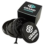 Grand Grinders Premium Aluminium Herb Grinder - Large (2.5 Inch) 4 Piece Crusher - Tobacco & Weed & Spice Grinder with Pollen Scraper (Black)