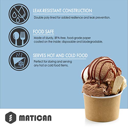 The cups are made of high-quality paper material that's sturdy and durable. They have a capacity of 9 ounces, which is perfect for a generous serving of ice cream or any other sweet treat. You can also use these cups for serving hot desserts like puddings or lava cakes.