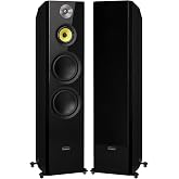 Fluance Signature HiFi 3-Way Floorstanding Tower Speakers with Dual 8" Woofers for 2-Channel Stereo Listening or Home Theater System - Black Ash/Pair (HFF)