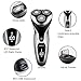 NPET Electric Shaver for Men, USB Rechargeable Electric Razor, IPX7 Waterproof Wet & Dry Rotary Cordless shavers with Pop-up Beard Trimmer - Silver Black