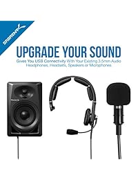 Sabrent USB External Stereo Sound Adapter for Windows and Mac. Plug and Play no necesita controladores. (AU-MMSA)