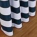 Turquoize Striped Curtain Room Darkening Grommet Unlined Window Curtains Navy Blue Striped Curtain Panels for Living Room/Bedroom Set of Two Panels Each 52 x 63 - Inch