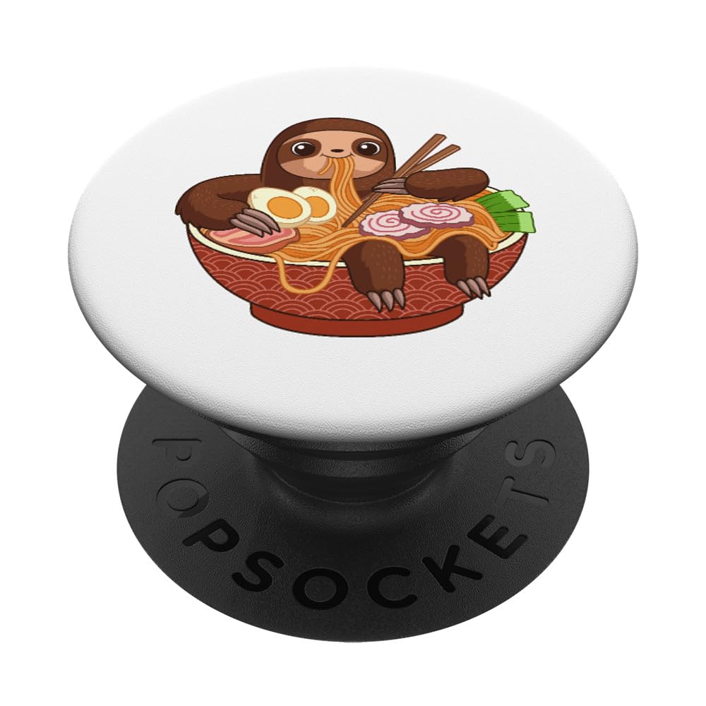 PopSockets Kawaii Cute Anime Sloth Otaku Japanese Ramen Noodles PopSockets Swappable PopGrip
