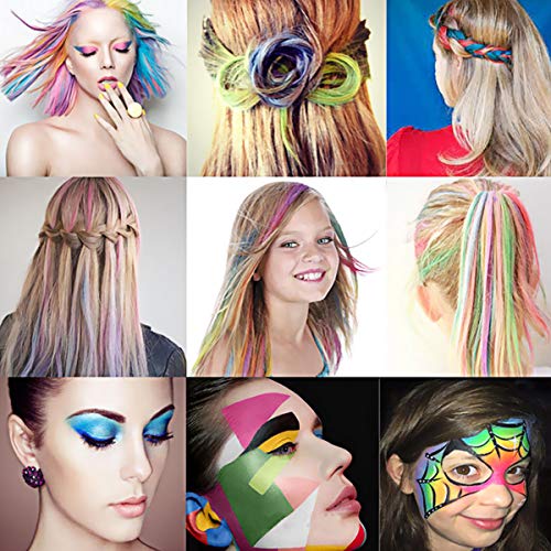 Hair Chalk, 10 Colors Hair Chalk Pens Non-toxic Washable Hair Dye Chalk Set For Kids And Teen- Best Birthday Christmas Halloween New Year Gifts for Girls Boys - Thumbnail 5