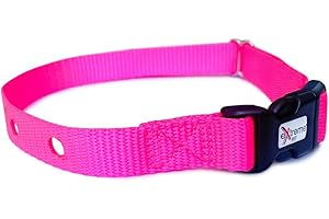 EXTREME DOG FENCE Heavy Duty Nylon Replacement Dog Collar Strap - Compatible with Most Brands/Models of Underground Electric Dog Fences and Training Receivers- Hot Pink