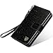 Samsung Galaxy S8 Case BENTOBEN Wallet Glitter Faux Leather Flip Case for Samsung Galaxy S8 Black