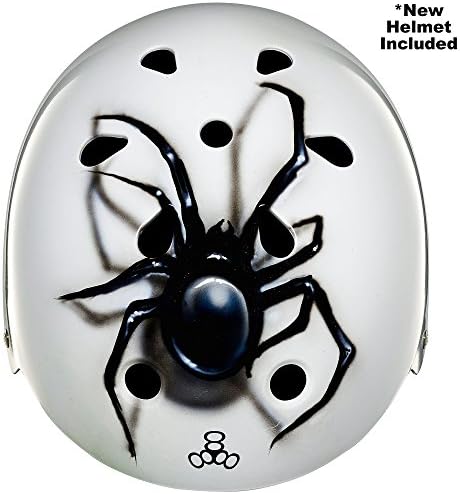 Triple Eight Helmet for Skate, Biking, Inline Skating, Rollerblading, Scooters | Custom Hand Painted Spider | Triple Eight Dual Certified Helmet with EPS Liner (Size L/XL)