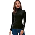 VOBCTY Womens Long Sleeve Turtleneck Lightweight Slim Active Shirts