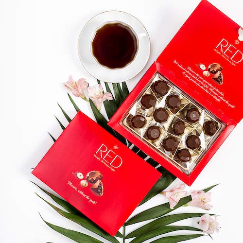 RED Delight Pralinen aus Vollmilchschokolade mit Kokosnusscremefüllung ohne Zuckerzusatz, 132g – Bild 5