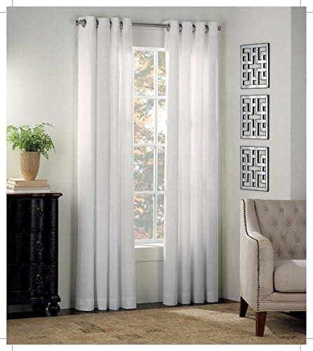 Cotton Twill Grommet Window Panel Single (50x63, White)
