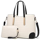 YNIQUE Women Top Handle Satchel Handbags Tote Purse Crocodile Leather Tote Bag