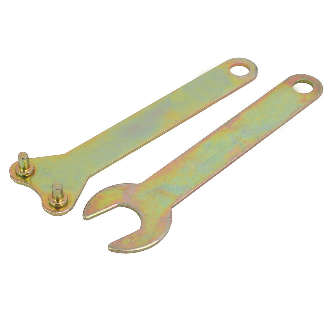 Sourcingmap Angle Grinder Spanner Wrench Lock Nut Hand Tool Bronze Tone 118mm Length 2 in 1 Set