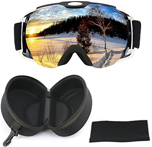 OTG Ski Goggles with Case,iTavah Men Women &amp; Youth Over Glasses Goggles for Snowmobile/Snowboard/Skiing Snow Outdoor Sports ,100% UV Protection, Anti-Fog ( Matte Black )