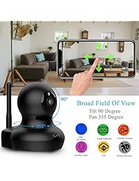 Cámaras de seguridad WiFi IP cámara de vigilancia inalámbrica para perro bebé monitor de vídeo cámara visión nocturna Plug Play Pan Tilt con audio bidireccional 1+3M (total 13 pies) cable de extensión de alimentación Nettoly