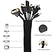 Cable Management Sleeve,[4 Pack],by Ailun,Premium Quality Neoprene,20 Inch Flexible Cable Sleeve Wrap Cover Organizer with Zipper for for PC, TV, Office and Home [Black]