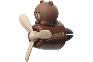 MYMM Car fragrance diffuser pilot car air outlet fragrance diffuser cartoon rotating fan leaf car perfume cute cartoon shape car perfume air freshener with 2 fragrances (l-bear)