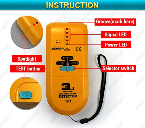 all-sun 3 in 1 Metal Detector LED Wood Stud Finder AC Wire Tracker